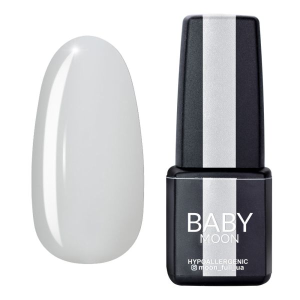 Гель-лак Baby Moon Midnight 02 напівпрозорий білий, 6мл