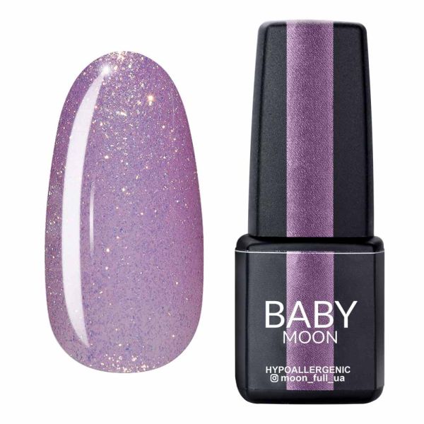 Гель-лак Baby Moon Dance Diamond 04 світло-бузковий із золотистим шиммером, 6мл