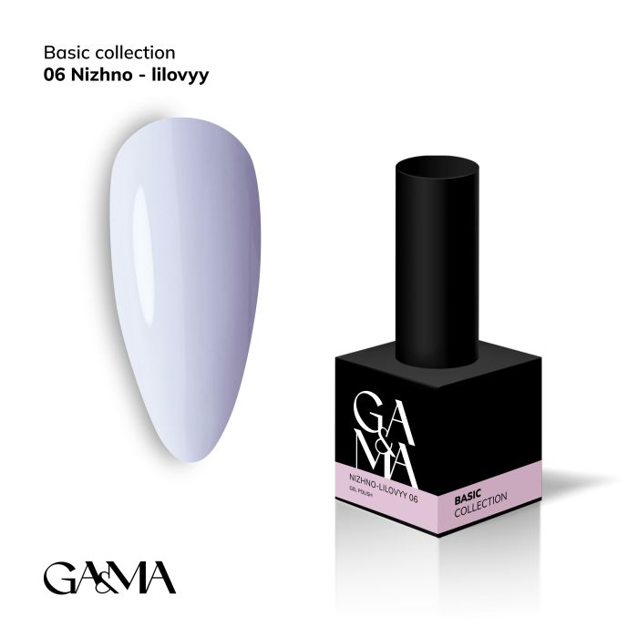 Гель-лак GaMa Basic collection 006 nizhno-lilovyy  нежно-лиловый 10мл