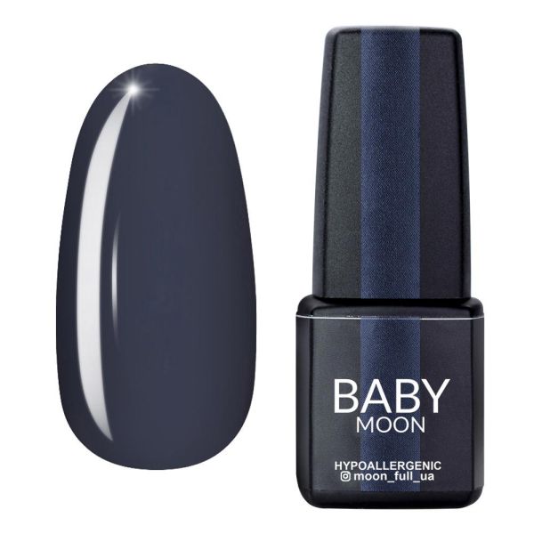 Гель-лак Baby Moon Midnight 09 темний сірий, 6мл
