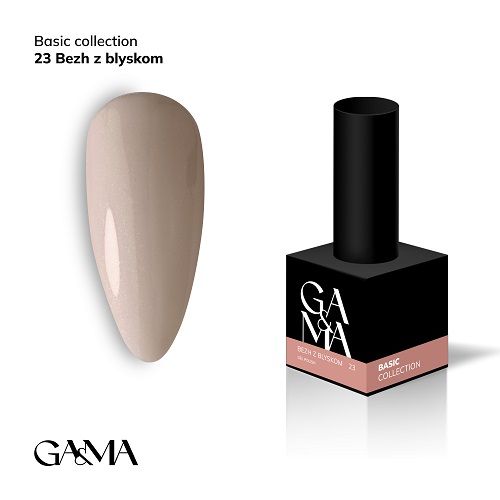 Гель-лак GaMa Basic collection 023 bezh z blyskom  беж з блиском 10мл