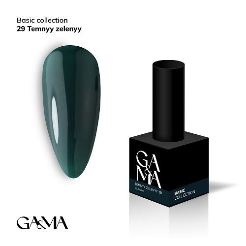 Гель-лак GaMa Basic collection 029 temnyy zelenyy  темный зеленый 10мл