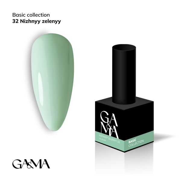 Гель-лак GaMa Basic collection 032 nizhnyy zelenyy ніжний зелений 10мл