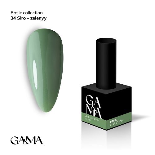 Гель-лак GaMa Basic collection 034 siro-zelenyy  серо-зеленый 10мл