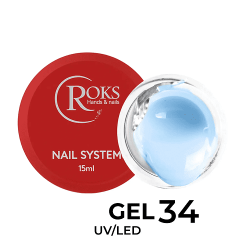 Гель для нігтів Roks Builder Gel 34 небесний, 15мл