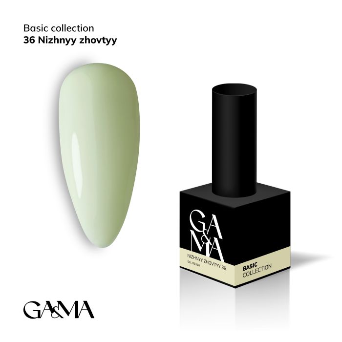 Гель-лак GaMa Basic collection 036 nizhnyy zhovtyy  нежный желтый 10мл