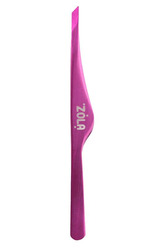 Пінцет скошений професійний для брів Zola Pink
