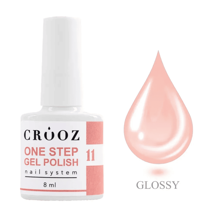 Однофазний гель-лак Crooz  One Step Gel Polish 11, персиково-полуничний 8мл