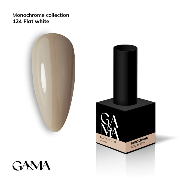 Гель-лак GaMa Monochrome collection 124 Flat white 10мл