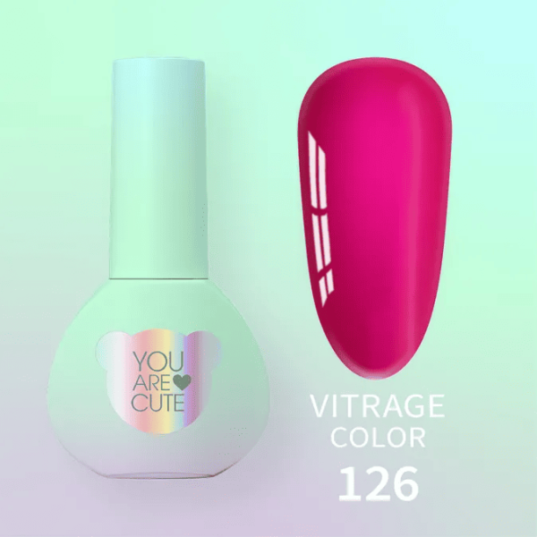 Гель-лак You are Cute 126 рожевий вітражний, 5мл