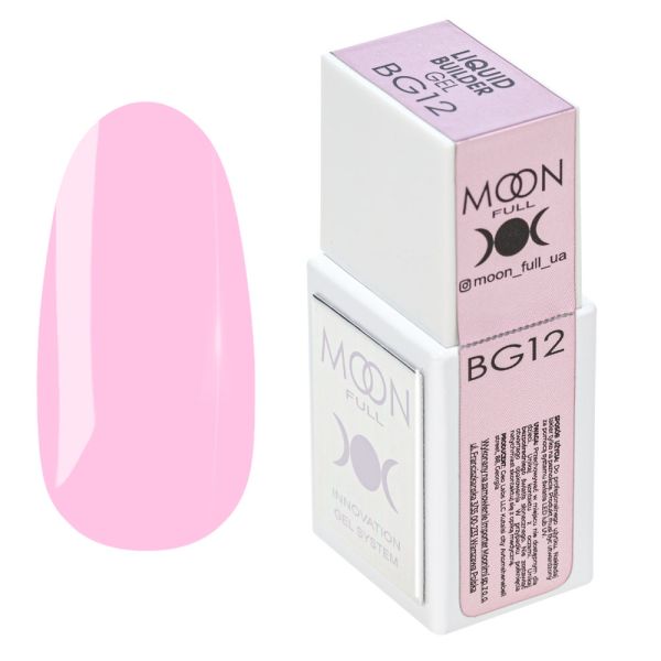 Рідкий гель Moon Full Liquid Builder Gel BG12 яскравий рожевий 15мл