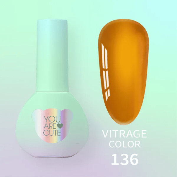 Гель-лак You are Cute 136 оранжевий вітражний, 5мл