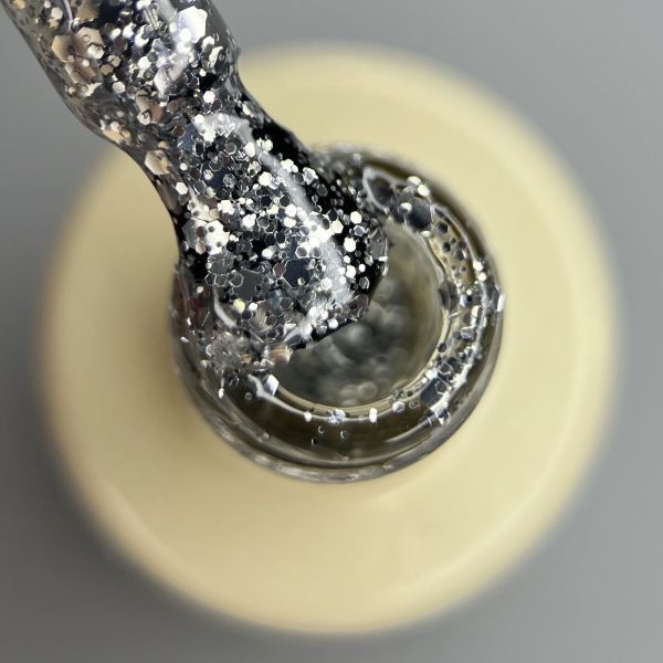 Гель-лак Nika Zemlyanikina  the gel polish 138 серебряные блестки, 6мл