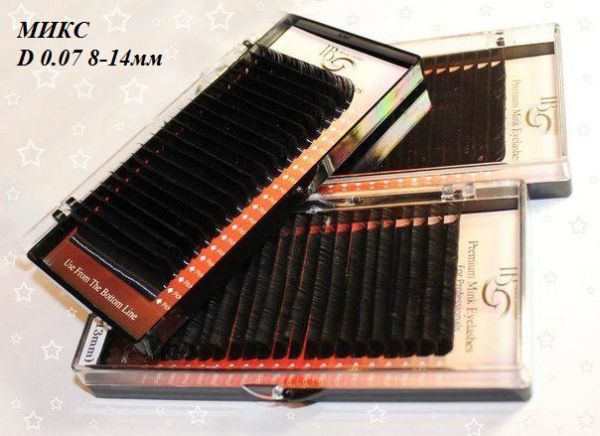 Ресницы I-Beauty D-0.07 микс 8-14мм