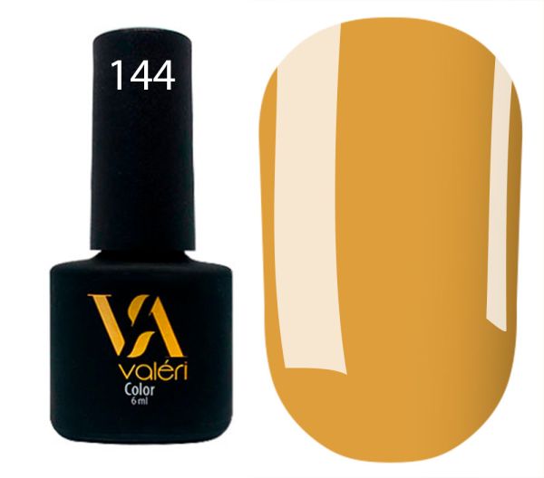 Гель-лак Valeri №144 (світлий оранжево-жовтий, емаль), 6 мл