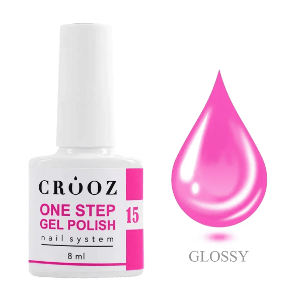 Однофазний гель-лак Crooz  One Step Gel Polish 15, малиновий 8мл