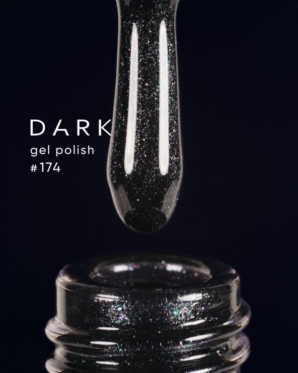 Гель-лак Dark 174 чорний з шиммером