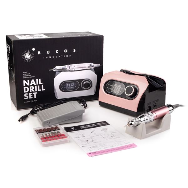 Фрезер для манікюра Bucos Nail Drill ZS-717 PRO Pink 65 Ватт, 35 000 об