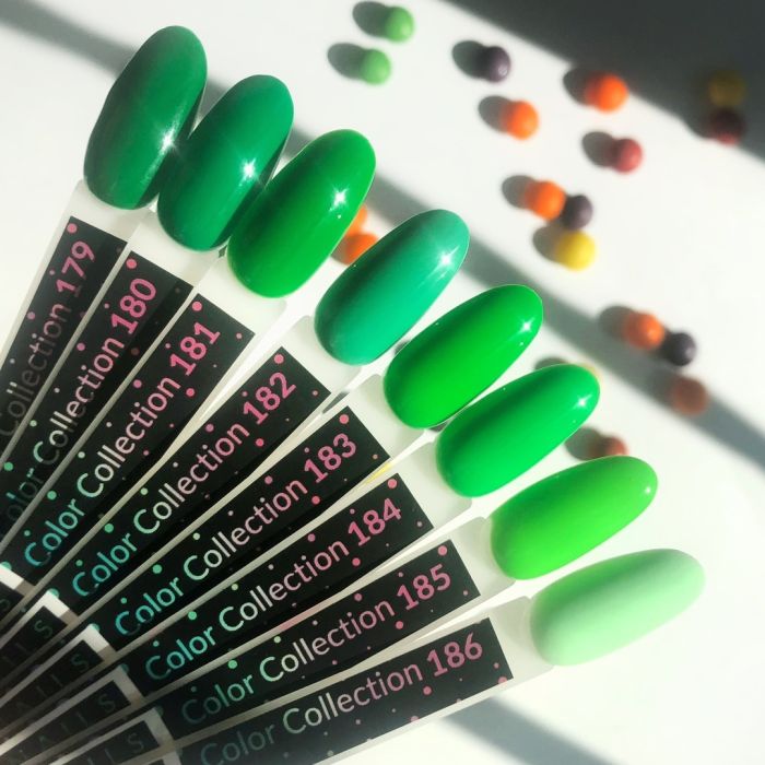 Гель-лак Kira Nails №185 (неоново-салатовый, эмаль) 6 мл