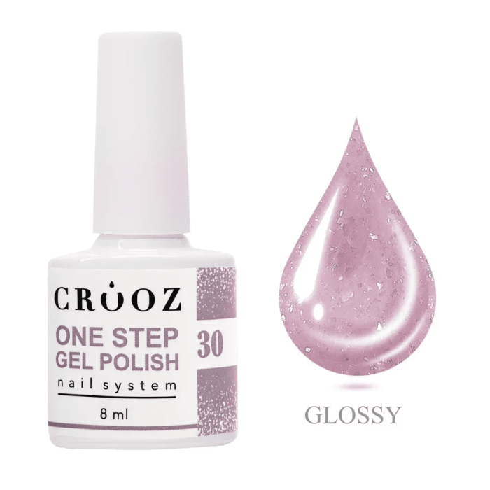 Однофазний гель-лак Crooz One Step Gel Polish 30 ліловий  із  блискучими переливами 8мл