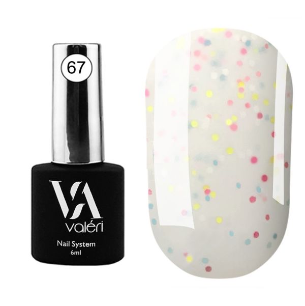 База Valeri Base Dots  67 (молочна з кольоровою крихтою), 6 мл