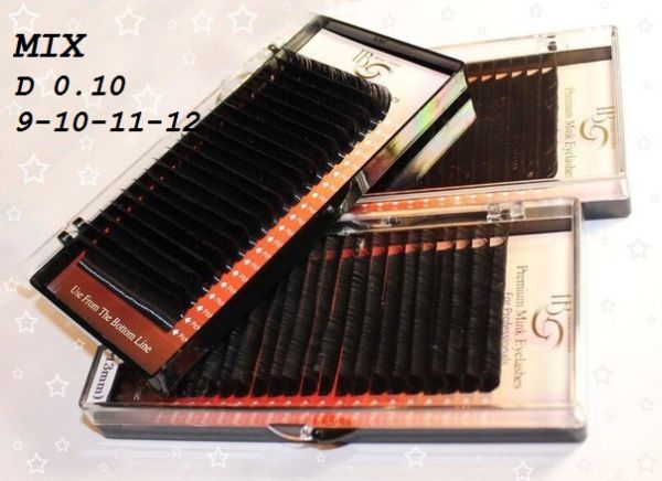 Ресницы I-Beauty D-0.10 микс 9-10-11-12мм