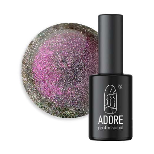 Світловідбивний гель-лак Adore котяче око Reflective Z-03 рожевий, 8мл