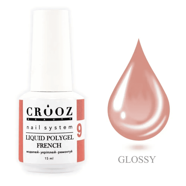 Жидкий полигель Crooz FRENCH Liquid Polygel 09 коралловый, 15мл