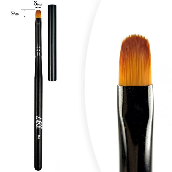 Пензлик для гелю Gel Brush Oval ART #4, 9 мм