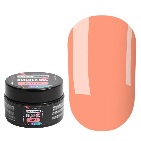 Гель кольоровий апельсиновий Kira Nails Builder Gel 018, 15г