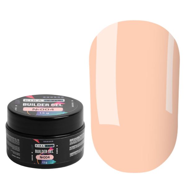 Гель камуфляж персиковий Kira Nails Builder Gel 004, 15г