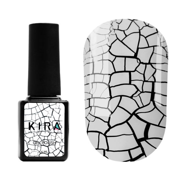Гель-лак Kira Nails Crack Effect White (білий для кракелюра), 6 мл