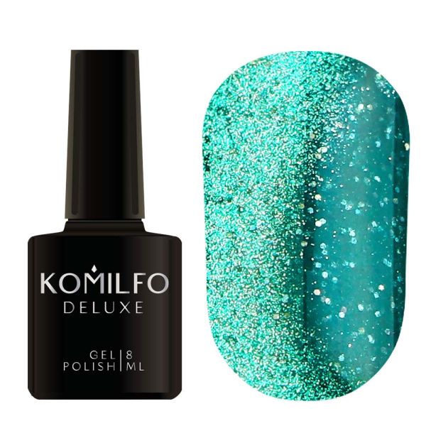Гель-лак Komilfo Fairytale Cat Eye 006 (ніжно-зелене світловідбивне котяче око), 8 мл