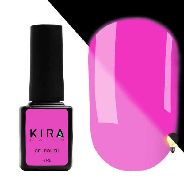 Гель-лак Kira Nails FLUO 006 (бузковий, флуоресцентний), 6 мл