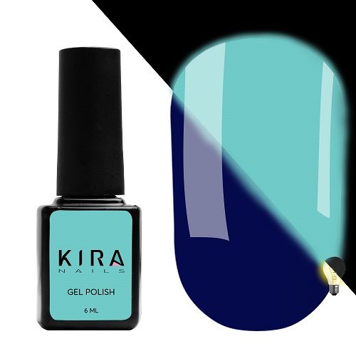 Гель-лак Kira Nails FLUO 010 (синій, флуоресцентний), 6 мл
