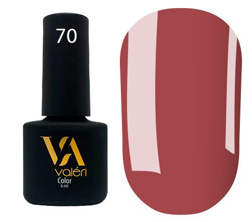 Гель-лак Valeri №070 (приглушений червоно-коричневий, емаль), 6 мл
