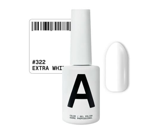 Гель-лак Adore 322 extra white екстра-білий 12мл