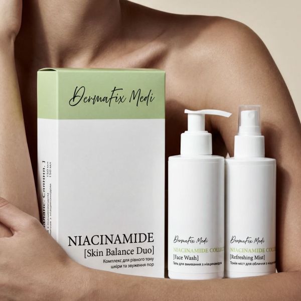 Набір для обличчя з ніацинамідом Niacinamide Skin Balance Duo, DermaFix Medi (гель+тонік-міст)
