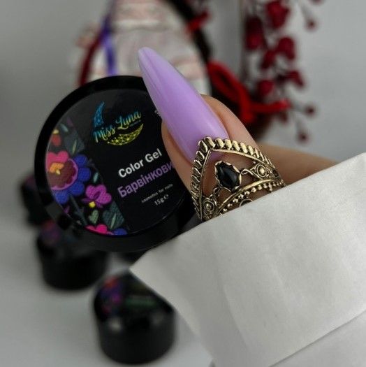 Гель для нарощування Miss Luna Color gel Барвінковий, 15мл