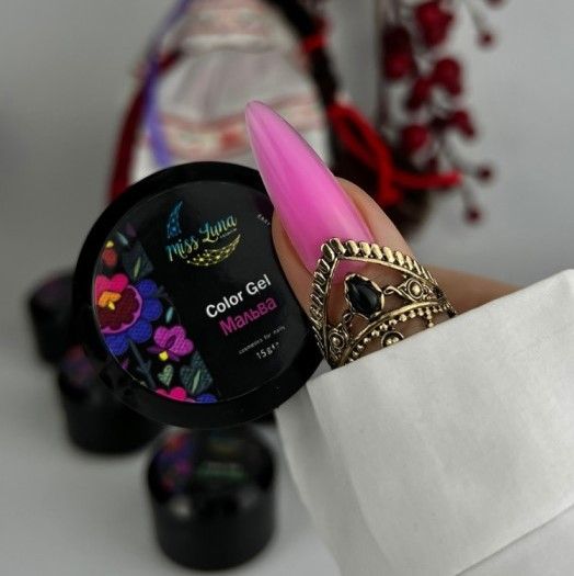 Гель для нарощування Miss Luna Color gel Мальва,15мл