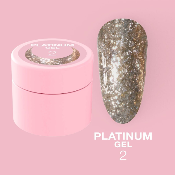 Блискітки для нігтів Platinum Gel №2 5ml