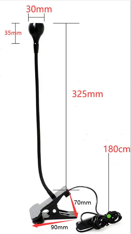 Лампа UV LED гнучка на прищіпці USB 3 Вт