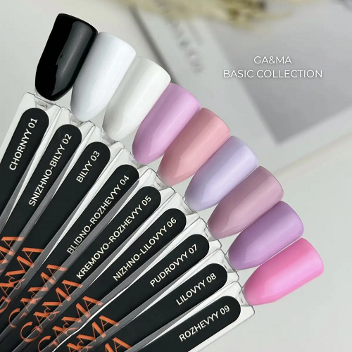 Гель-лак GaMa Basic collection 004 blidno-rozhevyy  бледно-розовый 10мл