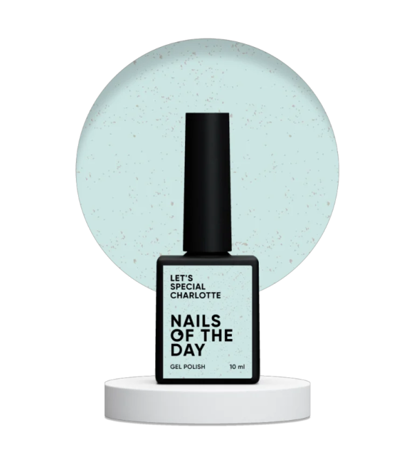 Гель-лак NailsOfTheDay Let’s special Charlotte  м’ятно-блакитний із золотою поталлю 10мл