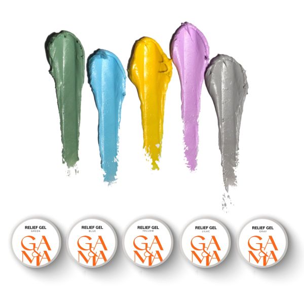 Набір гелевих паст для обʼємних дизайнів Ga&Ma Relief Gel Pastel Collection