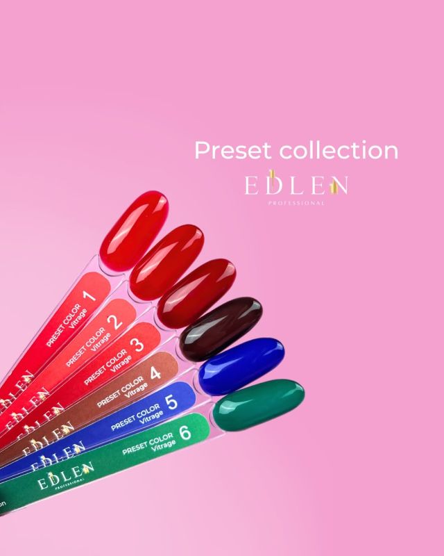 Вітражний гель-лак Edlen Preset color Vitrage 9мл 02 червоний