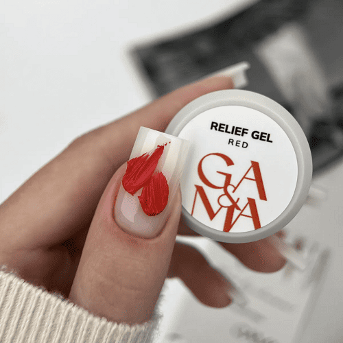 Гелева паста для обʼємних дизайнів Relief gel GA&MA Red 5г