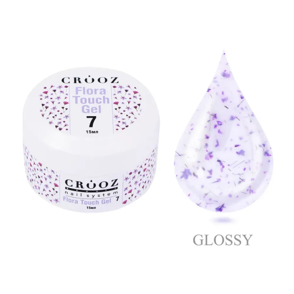 Гель Crooz Flora Touch Gel 08 прозоро-кремовий з кораловими сухоцвітами 15мл