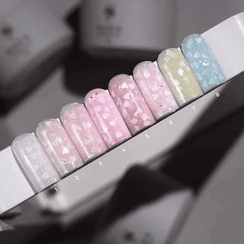 Моделирующий гель Saga Heart Gel 06 светло-сиреневый с сердечками, 15мл