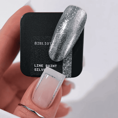 Серебряная гель-краска без липкого слоя Biblioteka Line paint Silver No Wipe 5мл